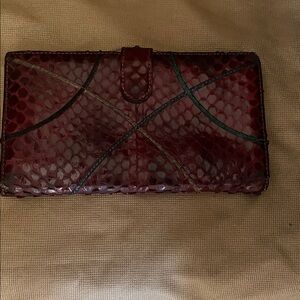 Bosca Black and Red Whipsnake Wallet